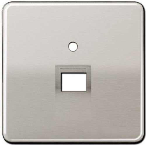 Лицевая панель Jung CD500 для 1-м. розетки RJ11/RJ45 платина фото Лицевая панель Jung CD500 для 1-м. розетки RJ11/RJ45 платина картинка